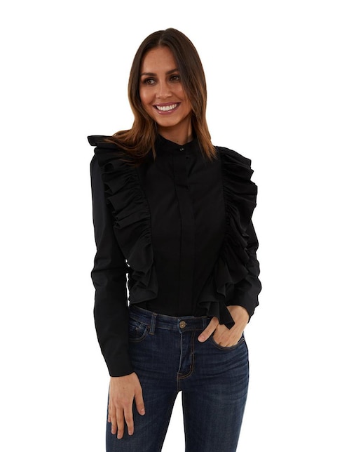Blusa Beatriz Meade manga larga corte recto