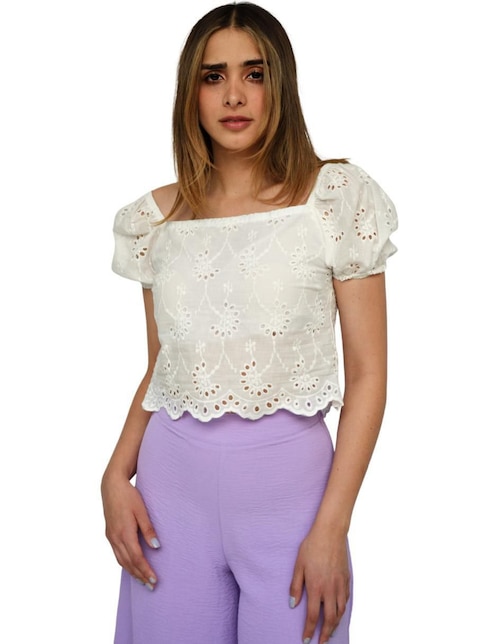 Blusa Roman Fashion manga corta para mujer