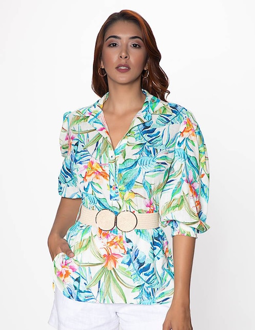 Blusa Studio F manga 3/4 para mujer