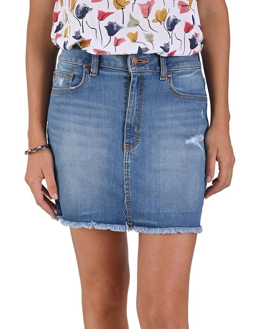 Falda/falda short corto supply de algodón liso cintura