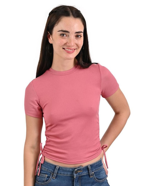 Playera manga corta cuello redondo para mujer 1