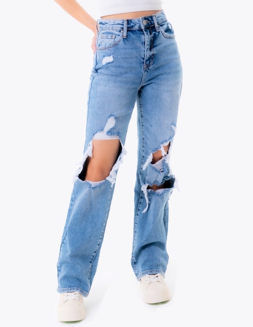 Jeans relaxed wide leg para mujer 1