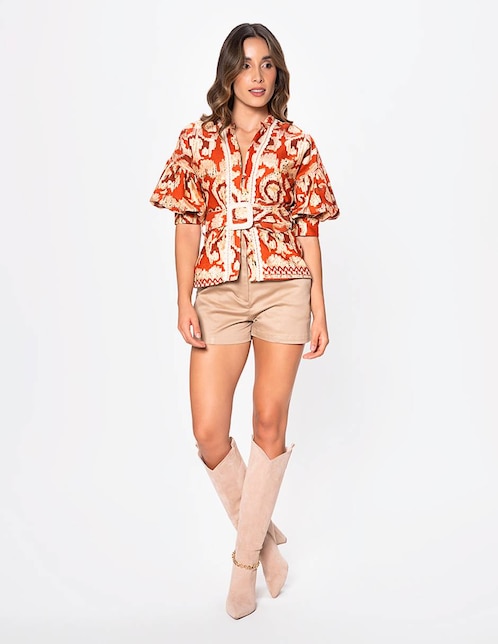 Blusa Studio F manga 3/4 para mujer