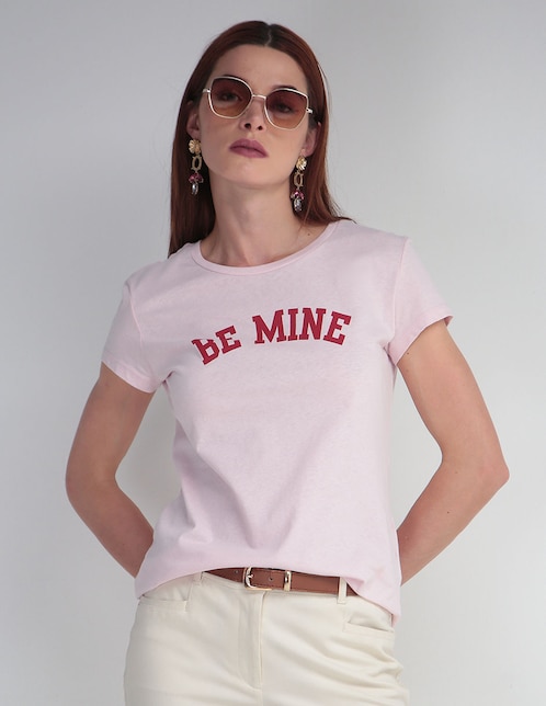 Playera manga corta 365 Essential cuello redondo para mujer