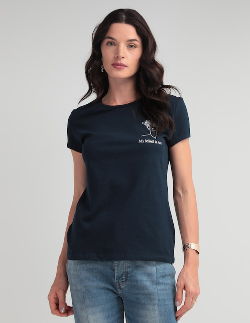 Playera manga corta 365 Essential cuello redondo para mujer