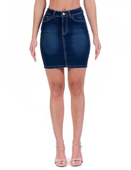 Falda corta Opp´S Jeans de mezclilla cintura alta
