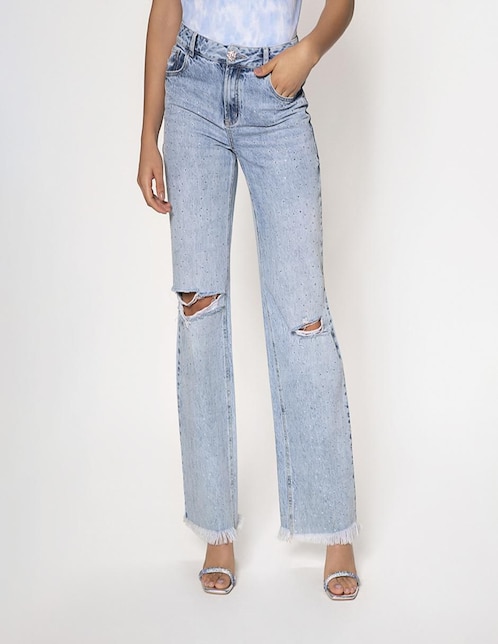 Jeans straight Studio F Hot Fix para mujer