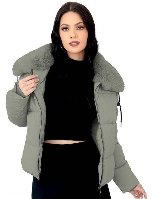 "chamarra" parka roosevelt no impermeable "de" poliéster "para mujer"