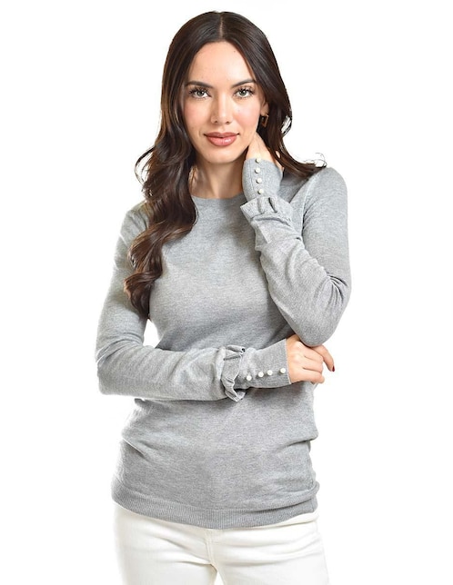 Suéter cuello redondo para mujer 1