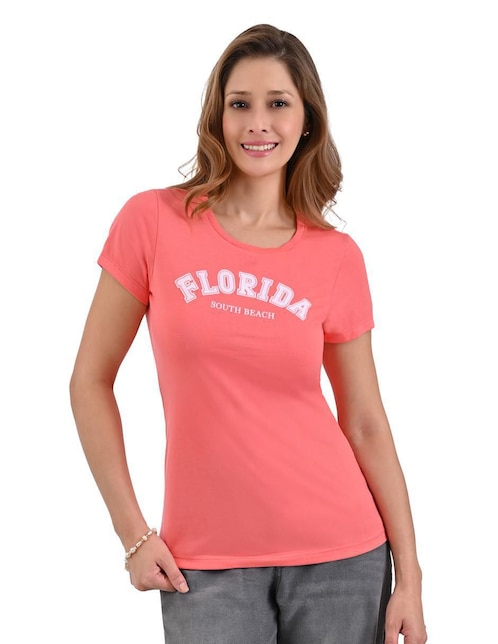 Playera manga corta Supply cuello redondo para mujer