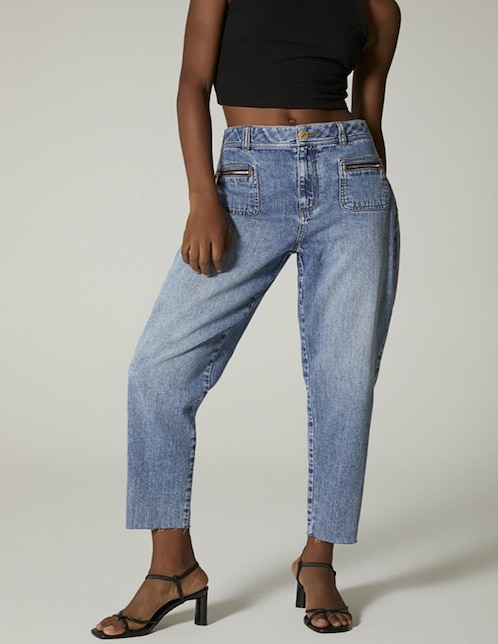 Jeans amplio Studio F corte cintura para mujer