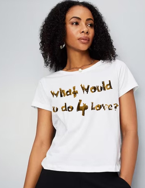 Playera manga corta Love Amor Sensual cuello redondo para mujer 1