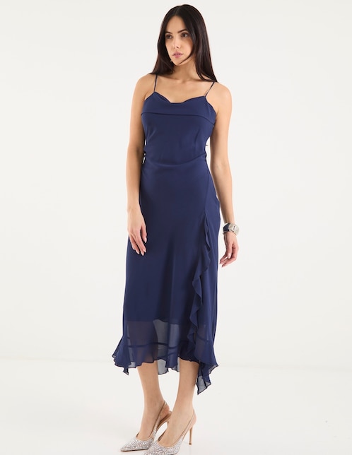 Vestido midi de fiesta Map espalda abierta