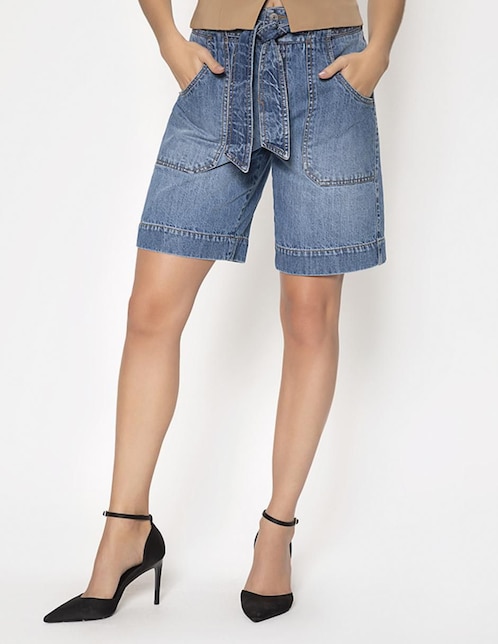 Bermuda Studio F de mezclilla para mujer