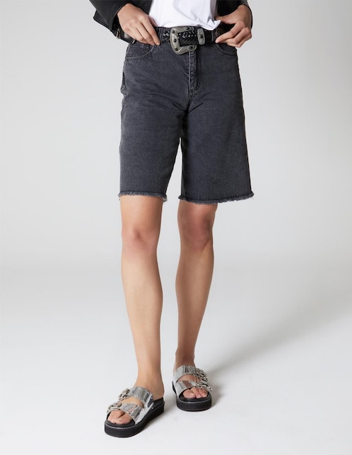 Short Studio F de mezclilla para mujer