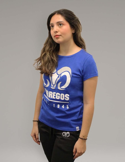 Playera manga corta Borregos cuello redondo para mujer