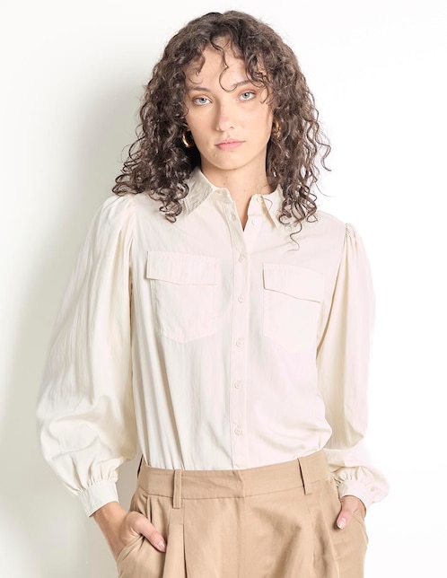 Camisa de algodón manga larga para mujer 1