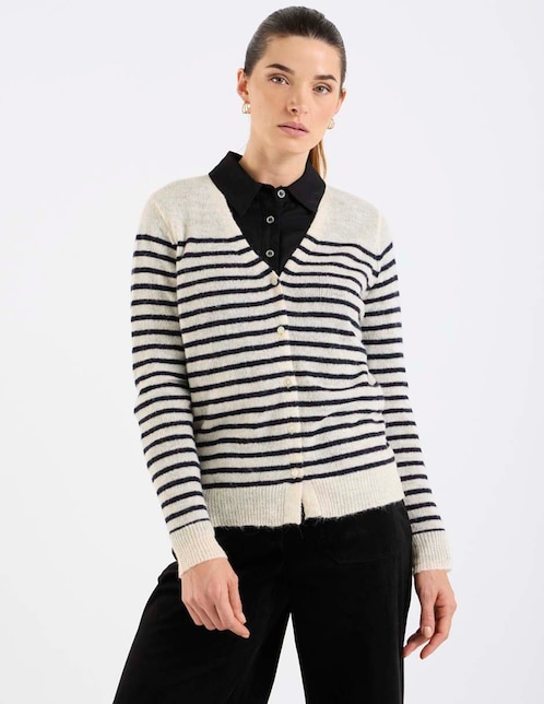 Suéter cuello V para mujer 1