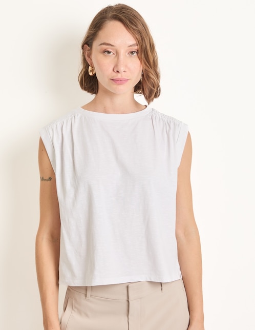 Playera cuello redondo para mujer 1