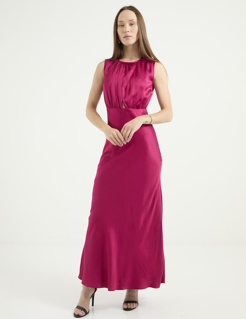 Vestido largo de fiesta Petite Studio espalda con broche