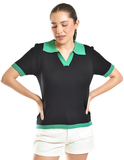 Blusa Roman Fashion manga corta para mujer