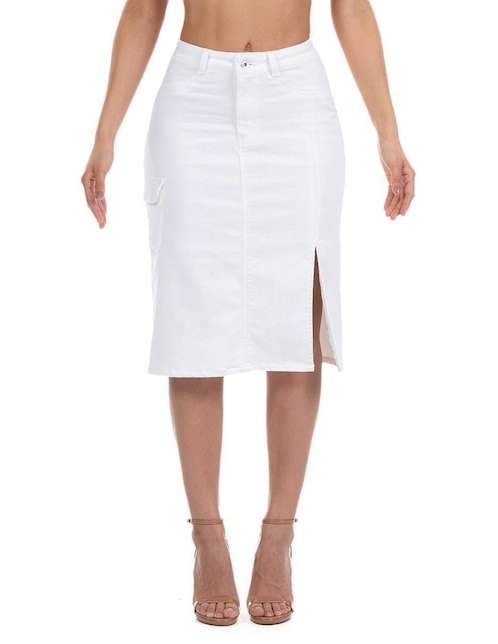 Falda 3/4 Opp´s Jeans de mezclilla cintura alta