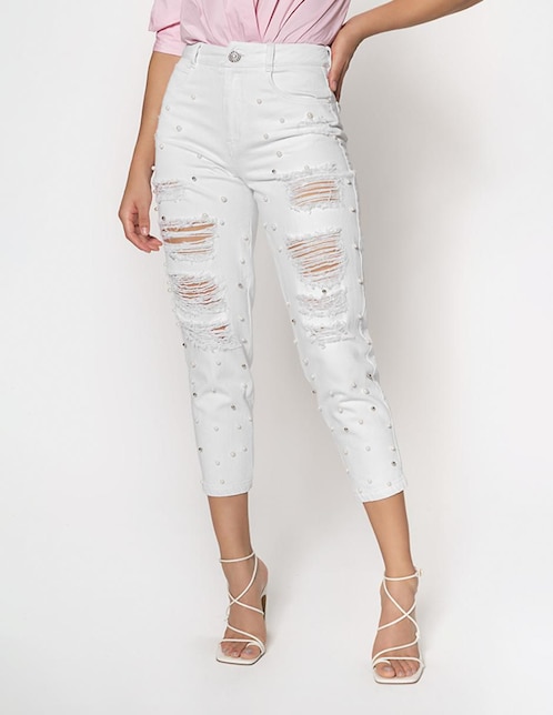 Jeans capri slim Studio F para mujer