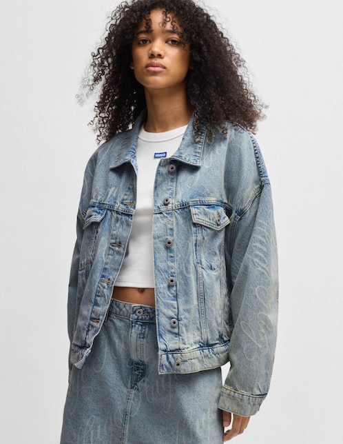 Chamarra denim Hugo Blue de mezclilla para mujer