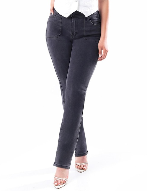 Jeans straight J-Kyr-1346-Negro para mujer 1