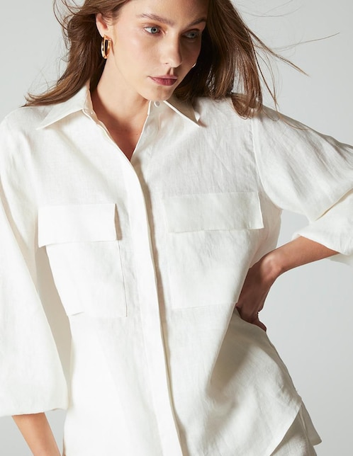 Blusa Studio F manga 3/4 para mujer