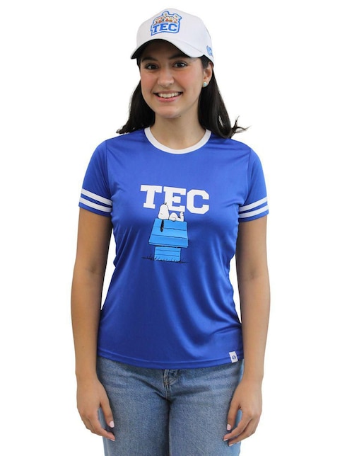 Playera manga corta Tec de Monterrey Snoopy Casa TEC cuello redondo para mujer
