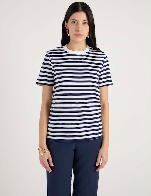 Playera manga corta cuello redondo para mujer 1