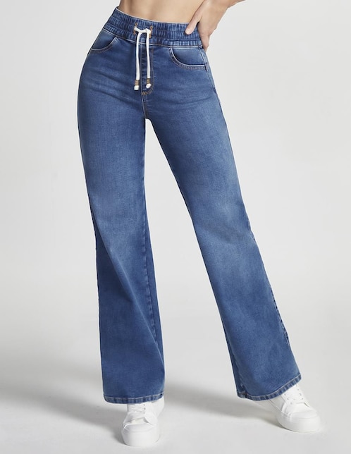 Jeans amplio corte cintura alta para mujer Jeans amplio corte cintura alta para mujer