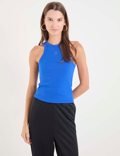 Playera Hugo Blue cuello redondo para mujer