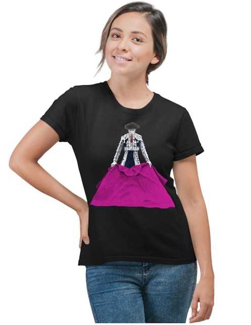 "playera" "manga" corta marëvnyk toro tauromaquia torero "cuello" redondo "para mujer"