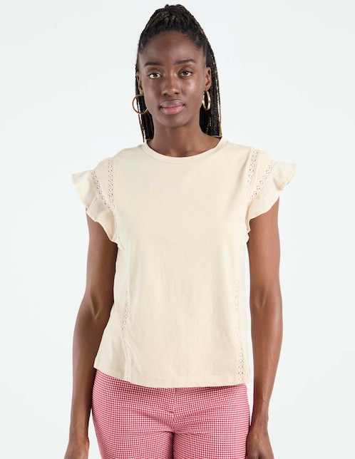 Playera manga corta cuello redondo para mujer 1