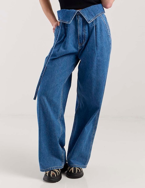 Jeans relaxed straight para mujer 1