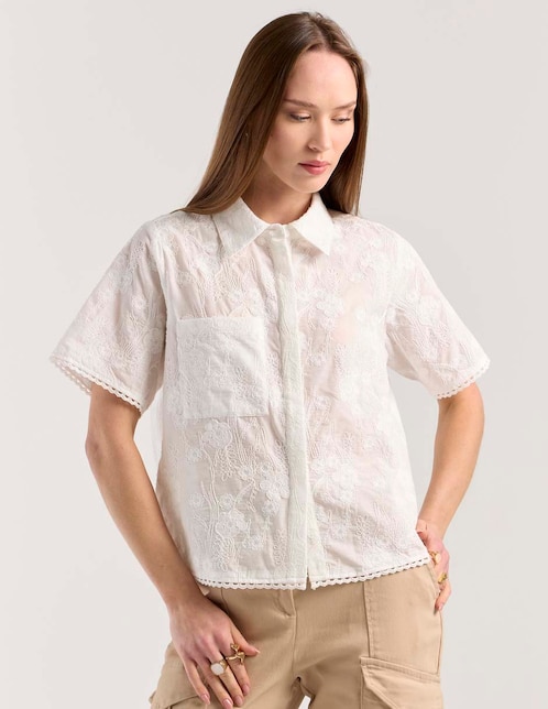 Camisa de algodón manga corta para mujer 1