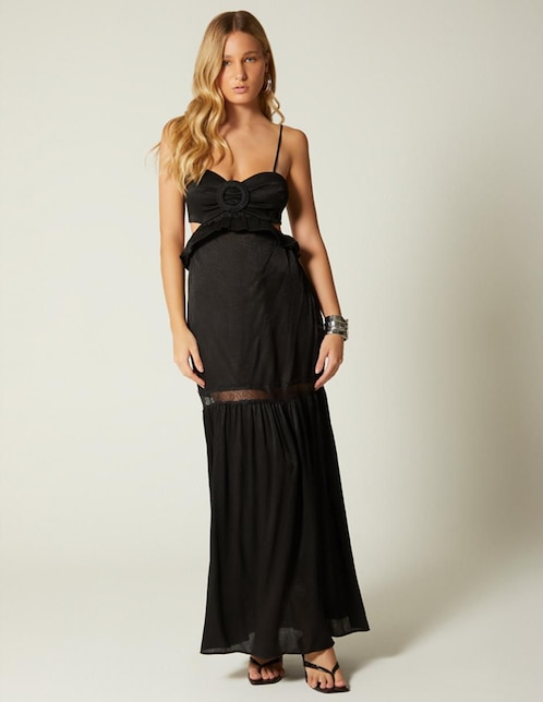 Vestido largo de noche Studio F Kalani Style escote V