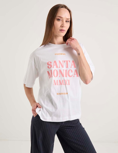 Playera manga corta cuello redondo para mujer 1