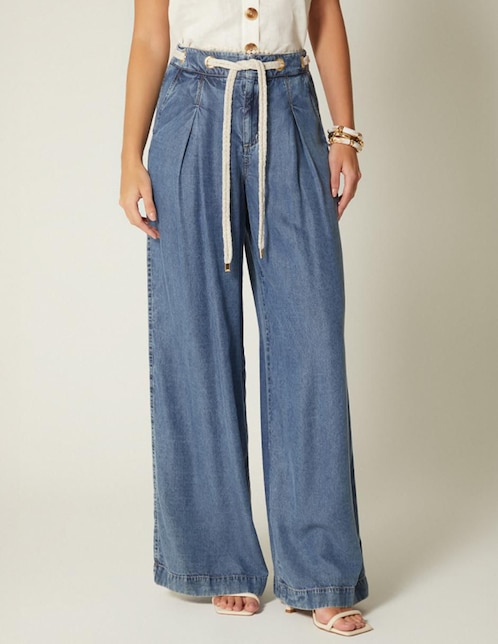 Jeans relaxed amplio Ibiza Denim corte cintura alta para mujer 1