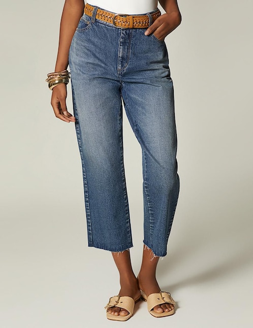 Jeans capri straight para mujer Jeans capri straight para mujer