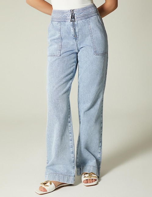 Jeans relaxed amplio Studio F Denim Luxury Silver para mujer