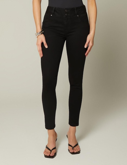 Jeans ultra skinny corte cintura para mujer