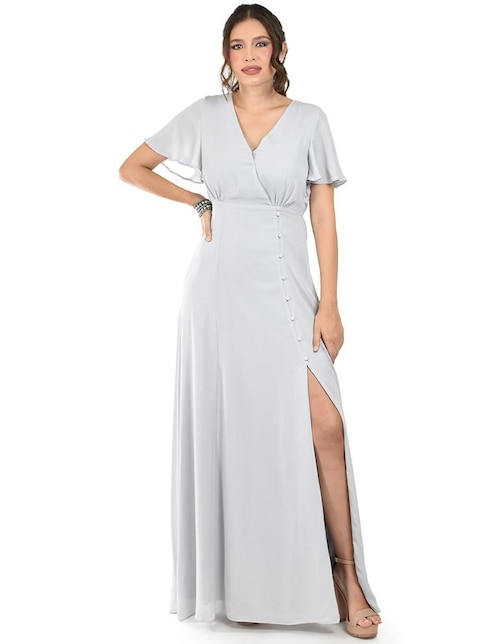 Vestido maxi de fiesta escote V 1