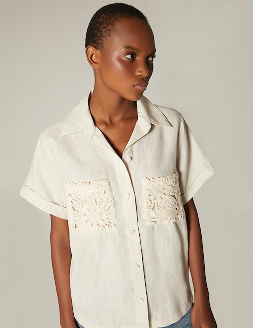 Blusa manga corta para mujer