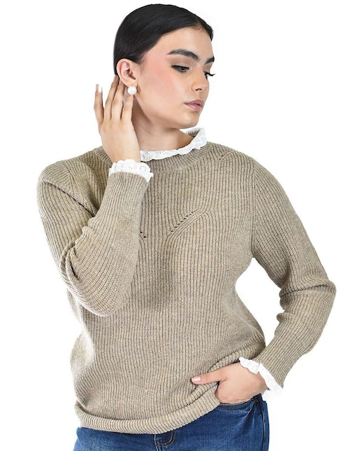 Suéter cuello redondo para mujer 1