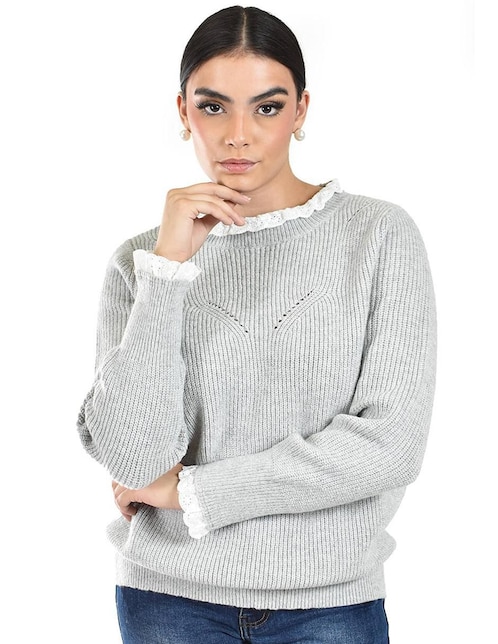 Suéter cuello redondo para mujer 1