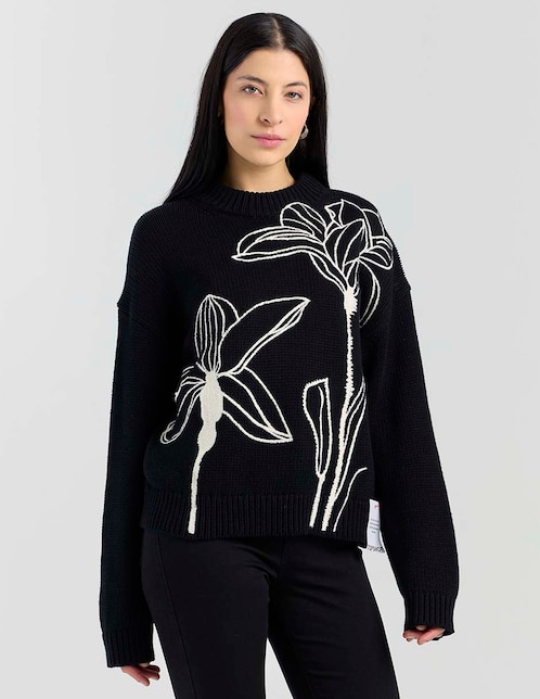 Suéter cuello redondo para mujer 1