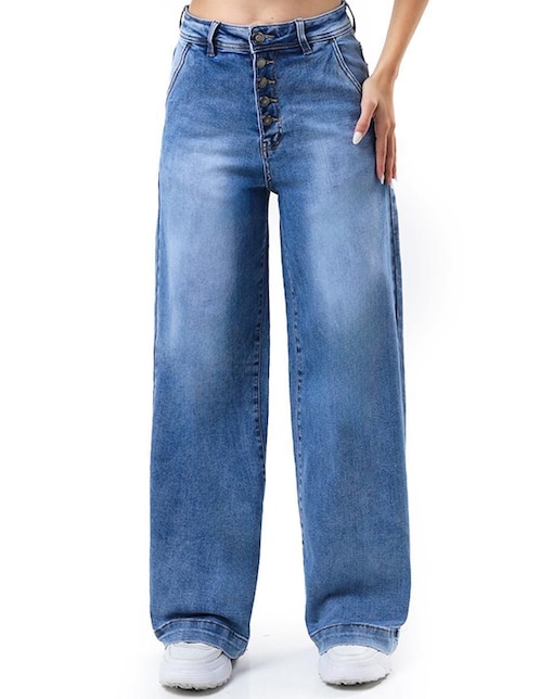 Jeans baggy Roman Fashion corte cintura alta para mujer